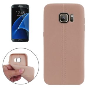 For Galaxy S7/G930 Leather Texture Solid Color Protective TPU Case (Brown) (OEM)