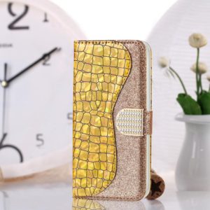 For Samsung Galaxy A52 5G / 4G Laser Glitter Powder Matching Crocodile Texture Horizontal Flip Leather Case with Card Slots & Holder & Wallet(Gold) (OEM)