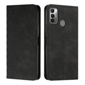 For Tecno Spark 7 Diamond Splicing Skin Feel Magnetic Leather Phone Case(Black) (OEM)