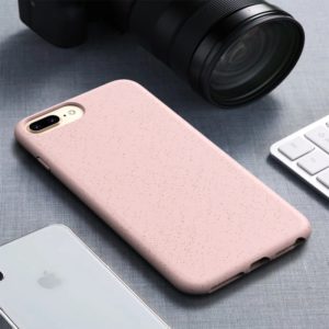 For iPhone 6 Plus & 6s Plus Starry Series Shockproof Straw Material + TPU Protective Case(Pink) (OEM)