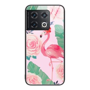 For OnePlus 10 Pro Colorful Painted Glass Phone Case(Flamingo) (OEM)
