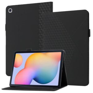 For Samsung Galaxy Tab S6 Lite SM-P610/T615 Rhombus Skin Feel Horizontal Flip Tablet Leather Case with Card Slots & Holder(Black) (OEM)
