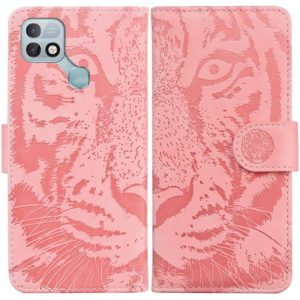 For Infinix Hot 10i / Smart 5 Pro X659B / PR652B / S658E Tiger Embossing Pattern Horizontal Flip Leather Phone Case(Pink) (OEM)
