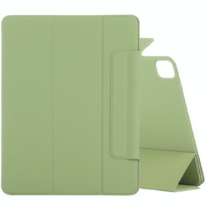 For iPad Pro 11 2022 / 2021 / 2020 / 2018 / Air 2020 10.9 Horizontal Flip Ultra-thin Fixed Buckle Magnetic PU Leather Tablet Case With Three-folding Holder & Sleep / Wake-up Function(Grass Green) (OEM)