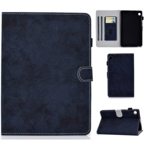 For Huawei MatePad T8 Marble Style Cloth Texture Tablet PC Protective Leather Case with Bracket & Card Slot & Pen Slot & Anti Skid Strip(Dark Blue) (OEM)