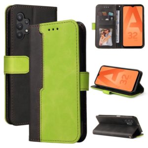 For Samsung Galaxy A32 5G Business Stitching-Color Horizontal Flip PU Leather Case with Holder & Card Slots & Photo Frame(Green) (OEM)