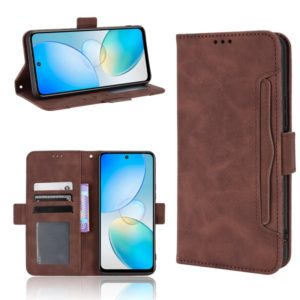 For Infinix Hot 12 Skin Feel Calf Texture Card Slots Leather Phone Case(Brown) (OEM)