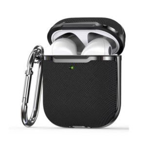 Plated Fabric PC Protective Cover Case For AirPods 1 / 2(Black) (OEM)