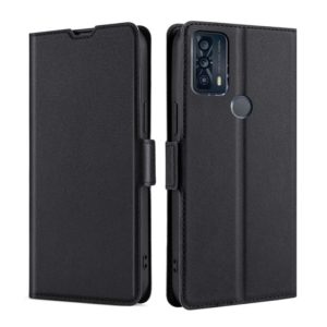 For TCL 20B 6159K Ultra-thin Voltage Side Buckle PU + TPU Leather Phone Case(Black) (OEM)