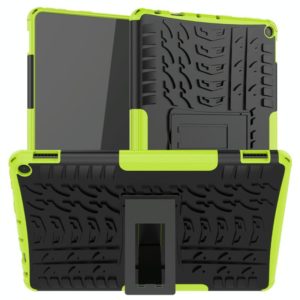 For Amazon Fire HD 10 2021 Tire Texture Shockproof TPU+PC Protective Case with Holder(Green) (OEM)