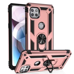 For Motorola Moto One 5G Ace Shockproof TPU + PC Protective Case with 360 Degree Rotating Holder(Rose Gold) (OEM)