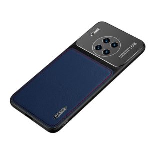 For Huawei Mate 30 Frosted Metal + Leather Texture Protective Case (Blue) (OEM)