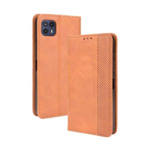 For Motorola Moto G50 5G Magnetic Buckle Retro Crazy Horse Texture Horizontal Flip Leather Case with Holder & Card Slots & Photo Frame(Brown) (OEM)