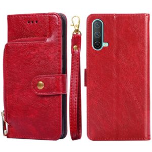 Zipper Bag PU + TPU Horizontal Flip Leather Case with Holder & Card Slot & Wallet & Lanyard For OnePlus Nord CE 5G(Red) (OEM)