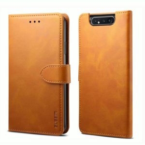 For Galaxy A80 / A90 GUSSIM Business Style Horizontal Flip Leather Case with Holder & Card Slots & Wallet(Khaki) (GUSSIM) (OEM)