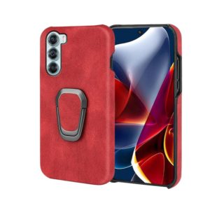 For Motorola Moto Edge S30 Ring Holder PU Phone Case(Red) (OEM)