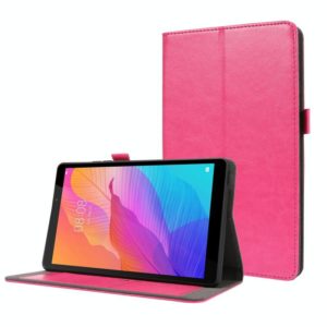 For Huawei MatePad T8 Crazy Horse Texture Horizontal Flip Leather Case with 2-folding Holder & Card Slot(Rose Red) (OEM)