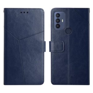 For Sharp Aquos V6 / V6 Plus Y Stitching Horizontal Flip Leather Phone Case(Blue) (OEM)