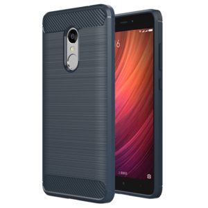 For Xiaomi Redmi Note 4X Brushed Carbon Fiber Texture Shockproof TPU Protective Case(Dark Blue) (OEM)