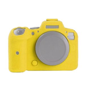 For Canon EOS R6 Litchi Texure Soft Silicone Case(Yellow) (OEM)