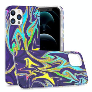 For iPhone 12 Pro Max Laser Glitter Watercolor Pattern Shockproof Protective Case(FD3) (OEM)