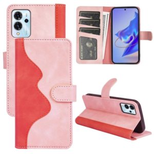 For ZTE Blade V40 Pro Stitching Horizontal Flip Leather Phone Case(Pink Red) (OEM)