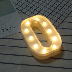 Alphabet O English Letter Shape Decorative Light, Dry Battery Powered Warm White Standing Hanging LED Holiday Light (OEM)