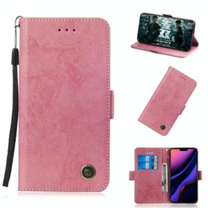 For iPhone 11 Pro Retro Horizontal Flip Leather Case with Card Slot & Holder(Pink) (OEM)