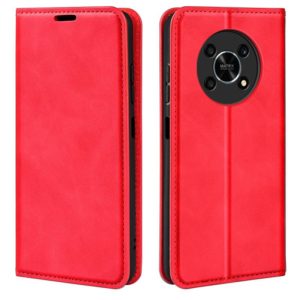 For Honor X30 / Magic 4 Lite Retro-skin Magnetic Suction Leather Phone Case(Red) (OEM)