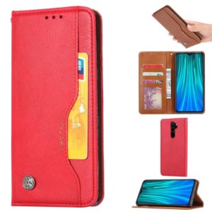 For Xiaomi Redmi Note8 Pro Knead Skin Texture Horizontal Flip Leather Case with Photo Frame & Holder & Card Slots & Wallet(Red) (OEM)