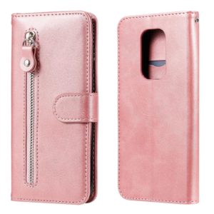 For Motorola Moto G9 Play / Moto E7 Plus Fashion Calf Texture Zipper Horizontal Flip Leather Case with Holder & Card Slots & Wallet(Rose Gold) (OEM)