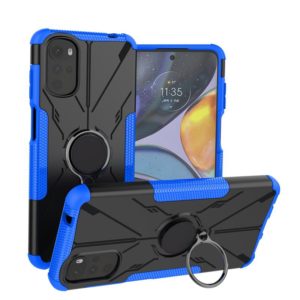For Motorola Moto G22 Armor Bear Shockproof PC + TPU Phone Case with Ring(Blue) (OEM)