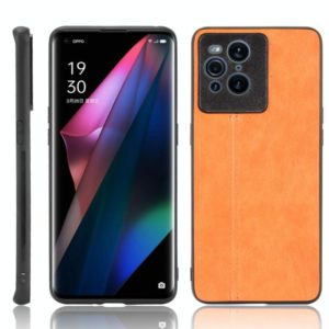 For OPPO Find X3 / Find X3 Pro Shockproof Sewing Cow Pattern Skin PC + PU + TPU Case(Orange) (OEM)