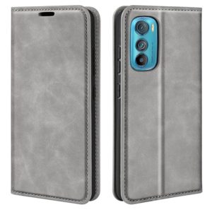 For Motorola Moto Edge 30 5G Retro-skin Magnetic Suction Leather Phone Case(Grey) (OEM)