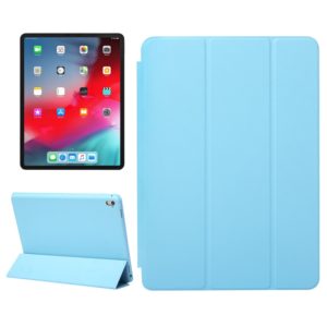 Horizontal Flip Solid Color Leather Case for iPad Pro 12.9 inch (2018), with Three-folding Holder & Wake-up / Sleep Function(Blue) (OEM)