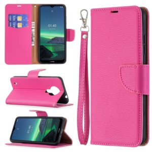 For Nokia 1.4 Litchi Texture Pure Color Horizontal Flip Leather Case with Holder & Card Slots & Wallet & Lanyard(Rose Red) (OEM)