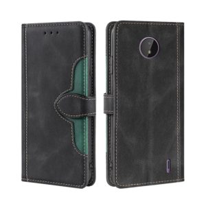 For Nokia C10 / C20 Skin Feel Straw Hat Magnetic Buckle Leather Phone Case(Black) (OEM)
