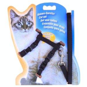 I-shaped Nylon Cat Leash Pet Chest Strap(Black) (OEM)