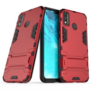 For Huawei Honor 9X Lite PC + TPU Shockproof Protective Case with Invisible Holder(Red) (OEM)