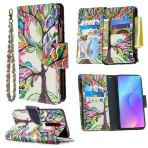 For Xiaomi Redmi K20 / Mi 9T Colored Drawing Pattern Zipper Horizontal Flip Leather Case with Holder & Card Slots & Wallet(Tree) (OEM)