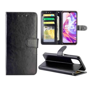 For vivo Y31S/Y52S/IQOO U3 5G Crazy Horse Texture Leather Horizontal Flip Protective Case with Holder & Card Slots & Wallet & Photo Frame(Black) (OEM)