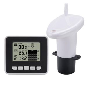 TS-FT002 Multifunctional Ultrasonic Electronic Water Tank Level Gauge With Indoor Temperature Thermometer Clock Display Water Level Gauge (OEM)