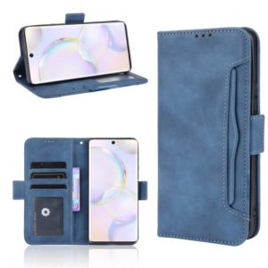 For Honor 50 Skin Feel Calf Pattern Horizontal Flip Leather Case with Holder & Card Slots & Photo Frame(Blue) (OEM)