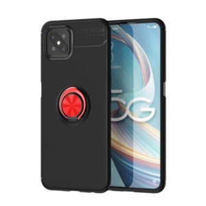 For OPPO A92s Metal Ring Holder 360 Degree Rotating TPU Case(Black+Red) (OEM)