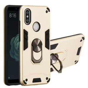 For Xiaomi Mi 6X / A2 2 in 1 Armour Series PC + TPU Protective Case with Ring Holder(Gold) (OEM)