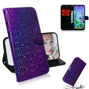 For Google Pixel 3A XL Solid Color Colorful Magnetic Buckle Horizontal Flip PU Leather Case with Holder & Card Slots & Wallet & Lanyard(Purple) (OEM)