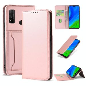 For Huawei P Smart 2020 Strong Magnetism Liquid Feel Horizontal Flip Leather Case with Holder & Card Slots & Wallet(Rose Gold) (OEM)