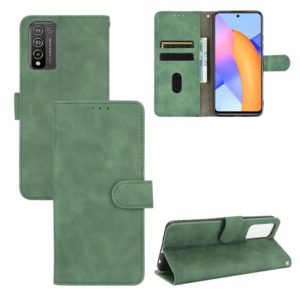 For Huawei Honor 10X Lite Solid Color Skin Feel Magnetic Buckle Horizontal Flip Calf Texture PU Leather Case with Holder & Card Slots & Wallet(Green) (OEM)