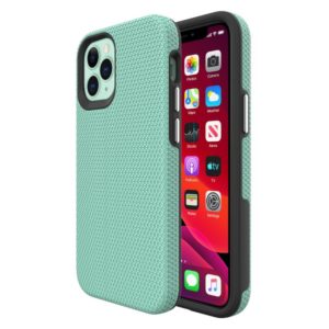 For iPhone 12 mini Triangle Armor Texture TPU + PC Case(Mint Green) (OEM)