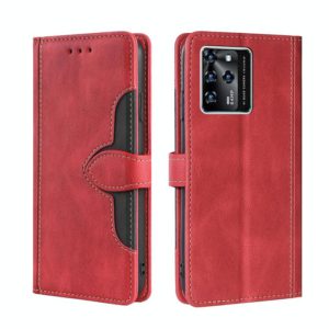 For ZTE Blabe V30 Skin Feel Straw Hat Magnetic Buckle Leather Phone Case(Red) (OEM)